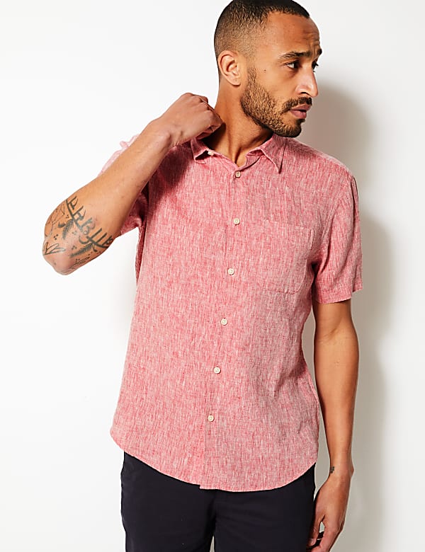 Pure Linen Shirt with Pocket