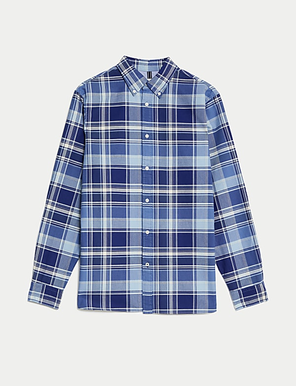 Easy Iron Pure Cotton Check Oxford Shirt - US