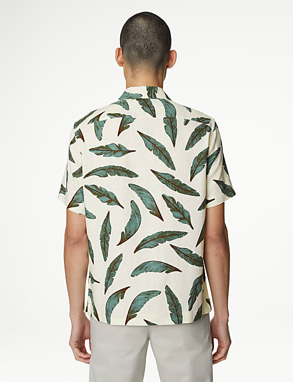 Easy Iron Linen Blend Printed Shirt