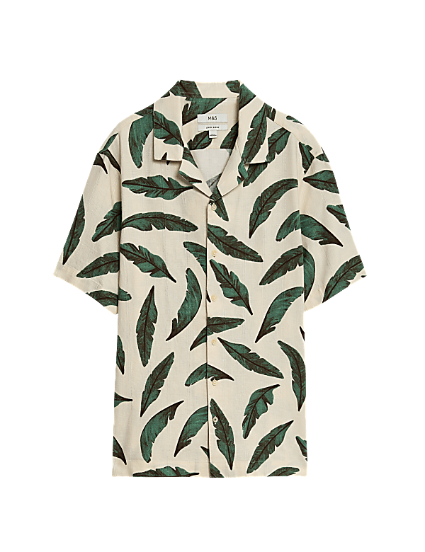 Easy Iron Linen Blend Printed Shirt