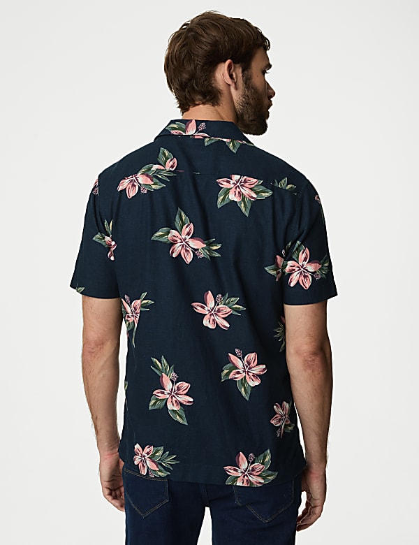 Easy Iron Linen Rich Floral Shirt