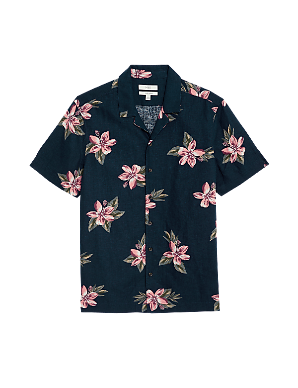 Easy Iron Linen Rich Floral Shirt