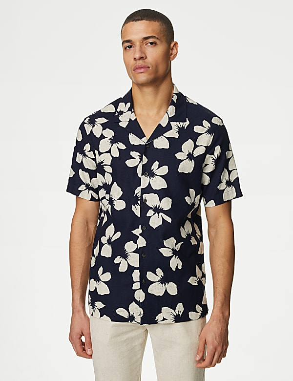 Easy Iron Linen Rich Floral Shirt