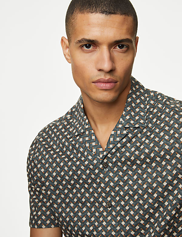 Pure Cotton Cuban Collar Shirt - CA