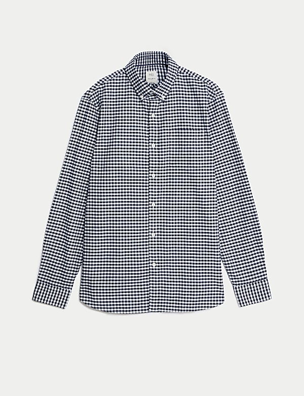 Chemise Oxford 100&nbsp;% coton &agrave; carreaux, repassage facile - FR