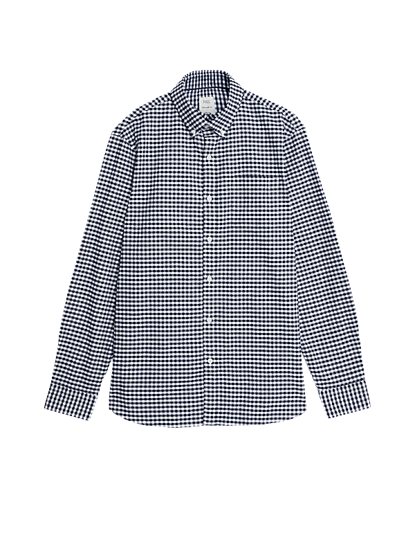 Easy Iron Pure Cotton Check Oxford Shirt