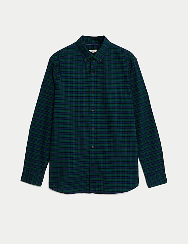 Chemise Oxford 100&nbsp;% coton à carreaux, repassage facile - CH