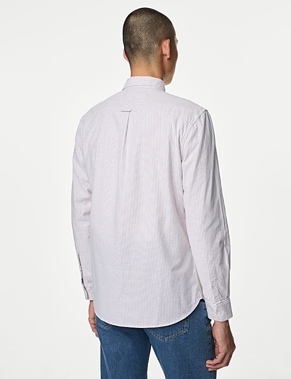 Easy Iron Pure Cotton Striped Oxford Shirt