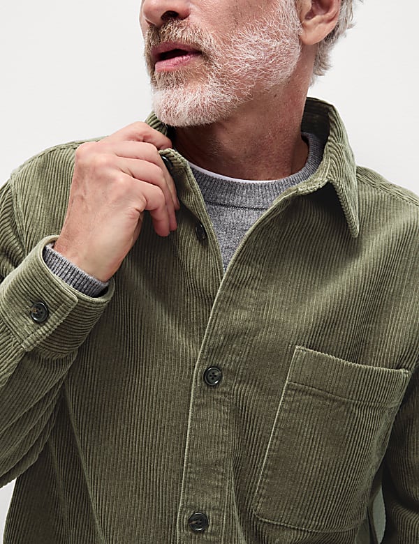 Pure Cotton Corduroy Overshirt - JP