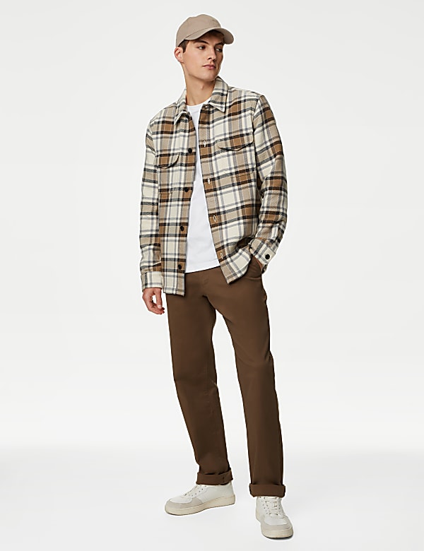 Cotton Rich Check Double Faced Overshirt