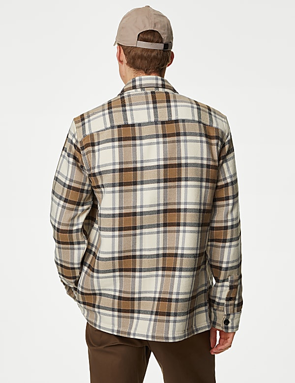 Cotton Rich Check Double Faced Overshirt