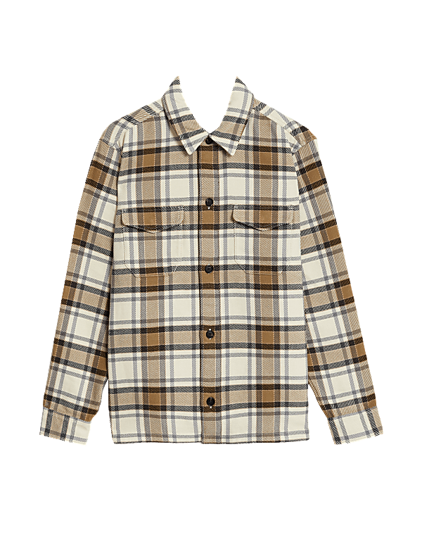 Cotton Rich Check Double Faced Overshirt