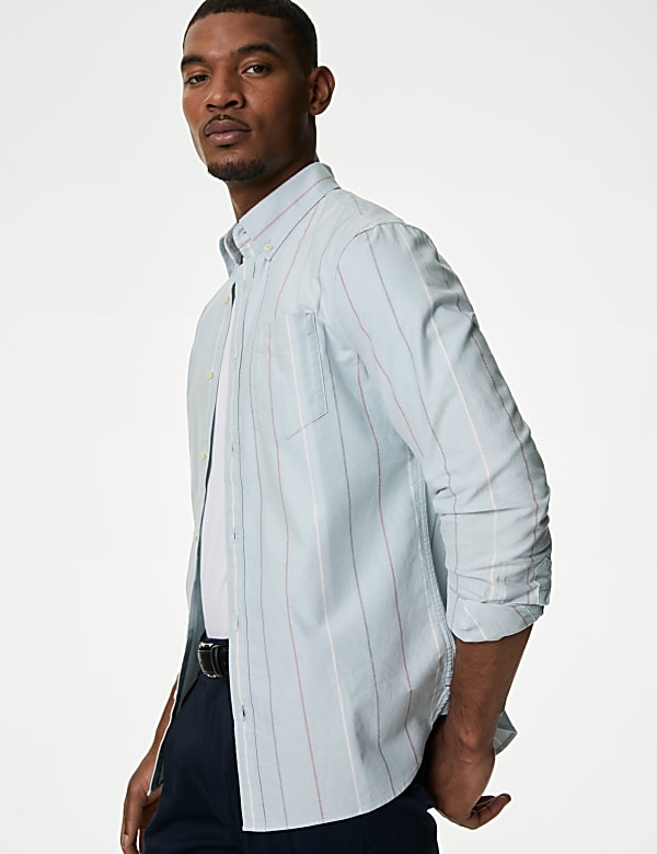 Pure Cotton Striped Oxford Shirt