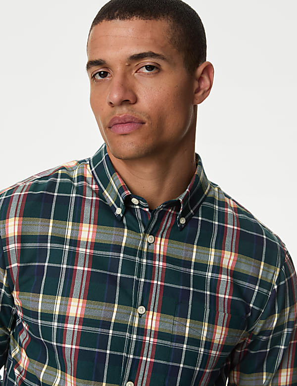 Chemise Oxford en coton à carreaux - FR