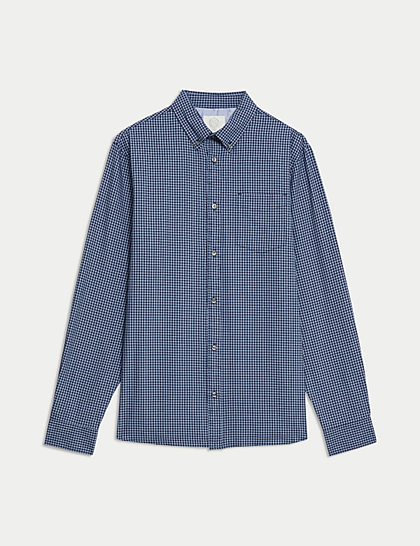 Cotton Rich Gingham Check Oxford Shirt - HR