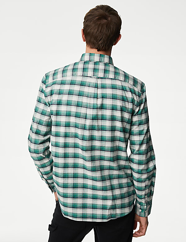 Easy Iron Pure Cotton Check Oxford Shirt