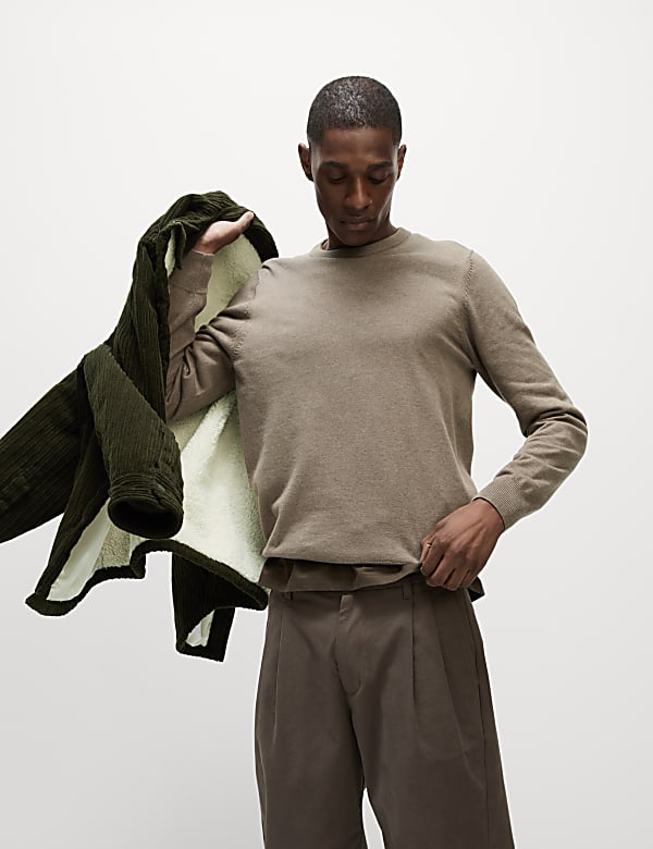 Corduroy Borg Lined Shacket