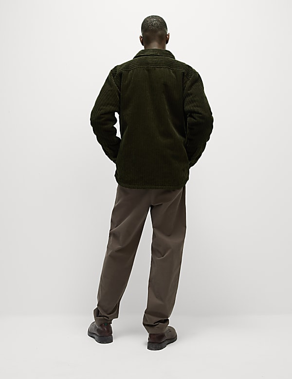 Corduroy Borg Lined Shacket
