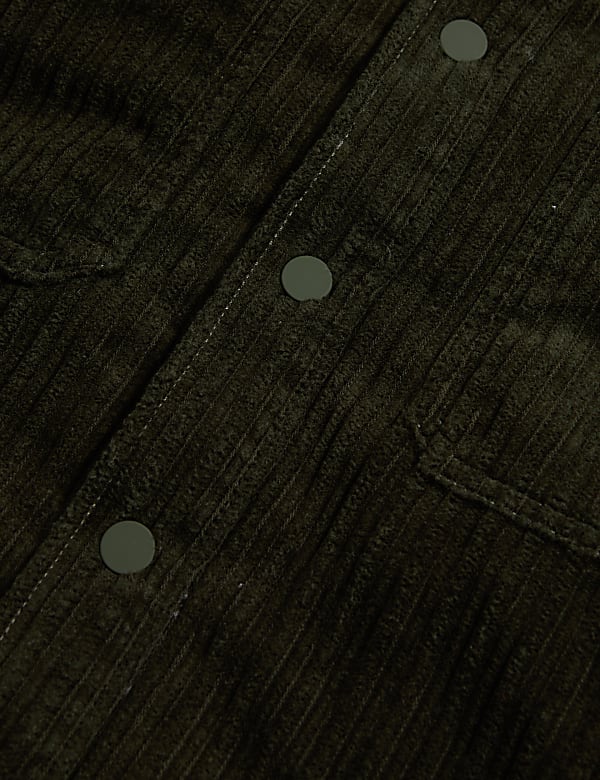 Corduroy Borg Lined Shacket