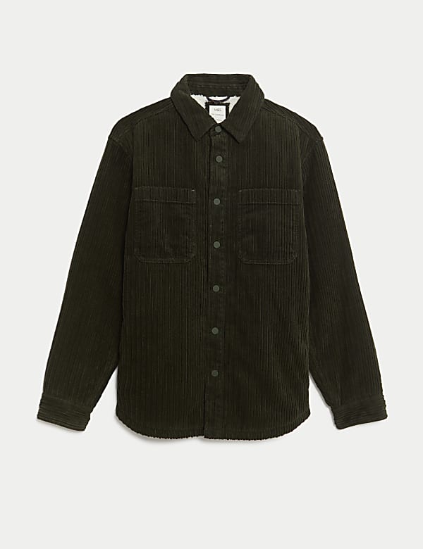 Corduroy Borg Lined Shacket - HR