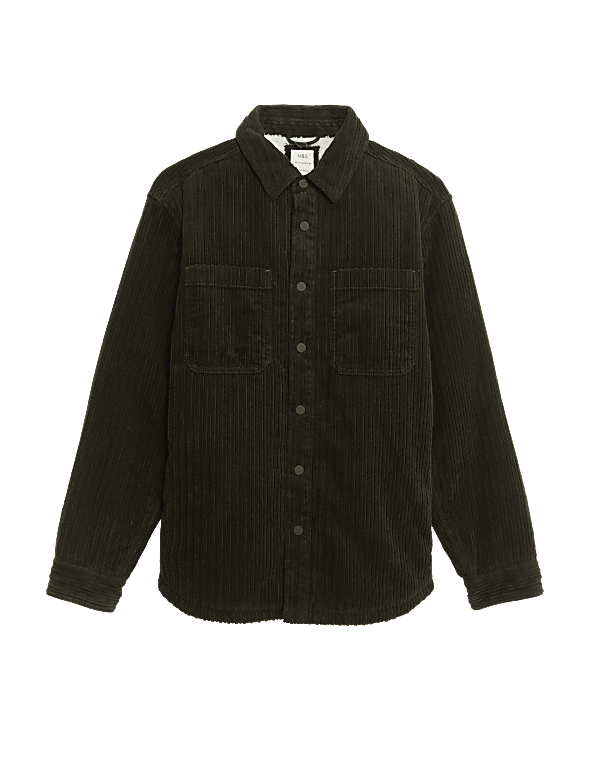 Corduroy Borg Lined Shacket
