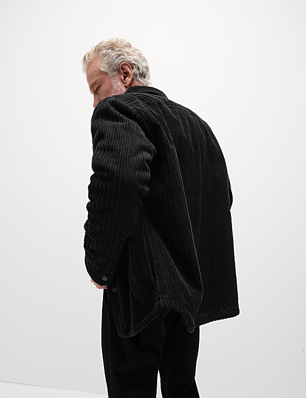 Corduroy Borg Lined Shacket