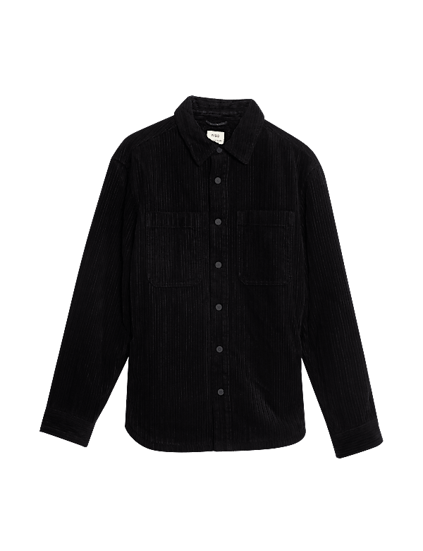 Corduroy Borg Lined Shacket