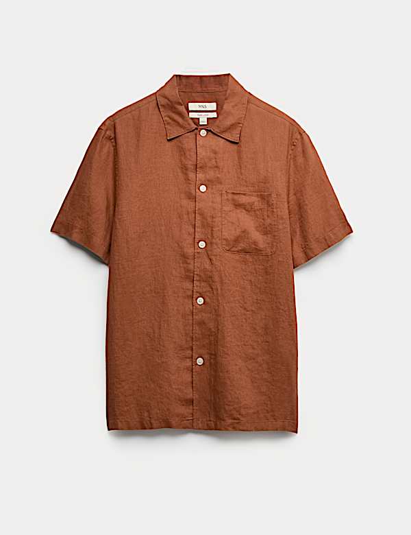 Pure Linen Short Sleeve Shirt - US