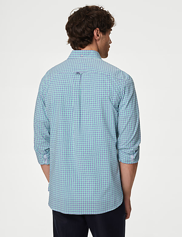 Cotton Rich Gingham Check Oxford Shirt