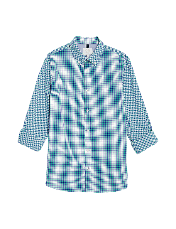 Cotton Rich Gingham Check Oxford Shirt