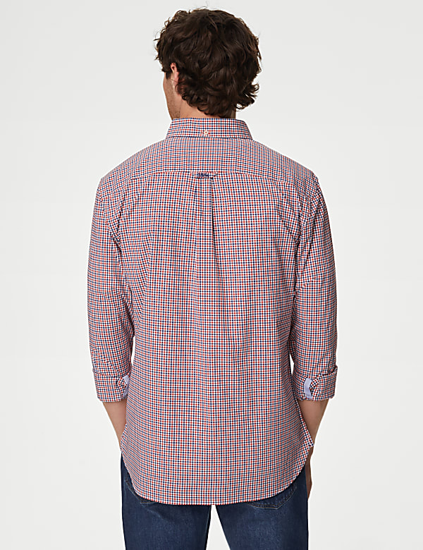Cotton Rich Gingham Check Oxford Shirt
