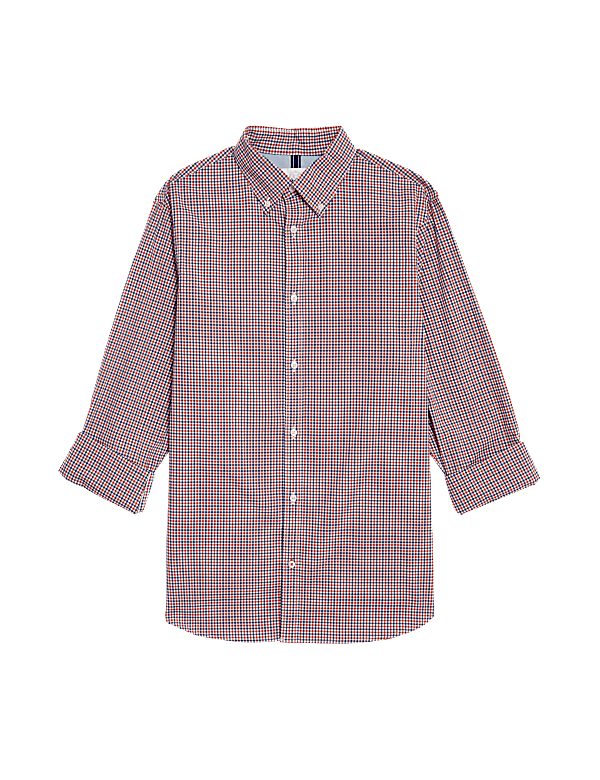 Cotton Rich Gingham Check Oxford Shirt