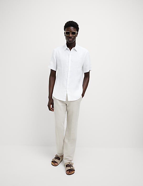 Slim Fit Pure Linen Shirt - CN