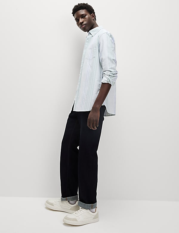 Pure Cotton Striped Oxford Shirt