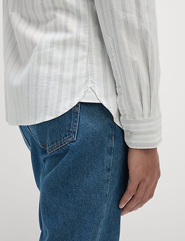 Pure Cotton Striped Oxford Shirt