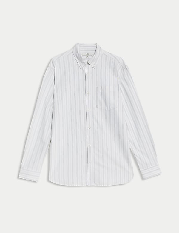 Pure Cotton Striped Oxford Shirt - JP