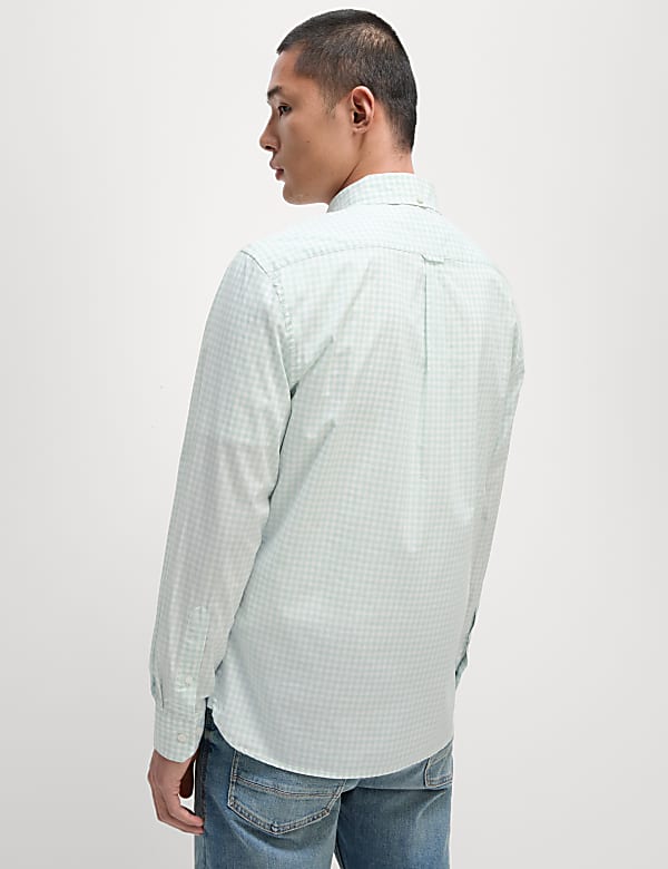 Cotton Rich Gingham Check Oxford Shirt