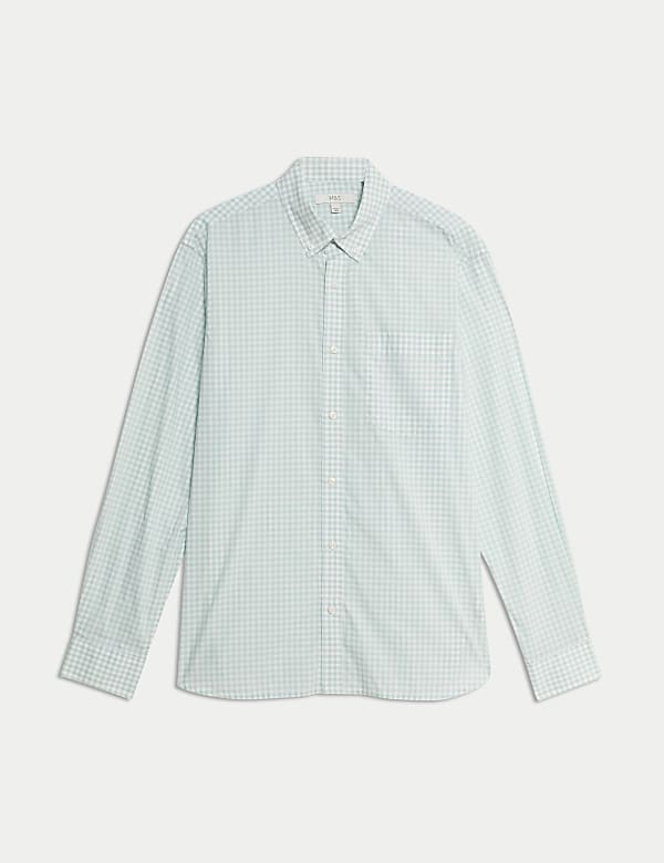 Cotton Rich Gingham Check Oxford Shirt - GR