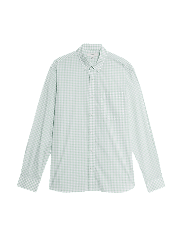 Cotton Rich Gingham Check Oxford Shirt