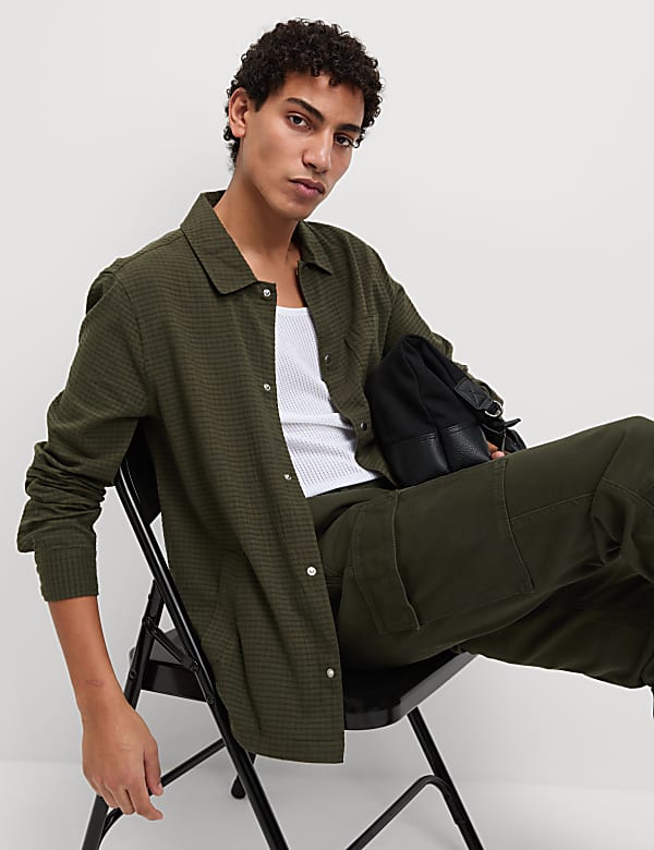Cotton Rich Striped Overshirt - VN