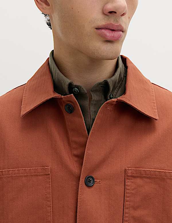 Pure Cotton Herringbone Overshirt​