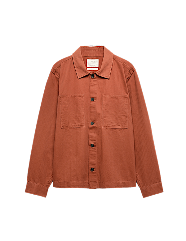 Pure Cotton Herringbone Overshirt​