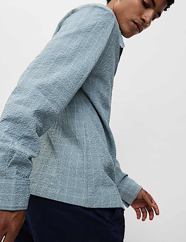 Cotton Rich Checked Poplin Overshirt - VN