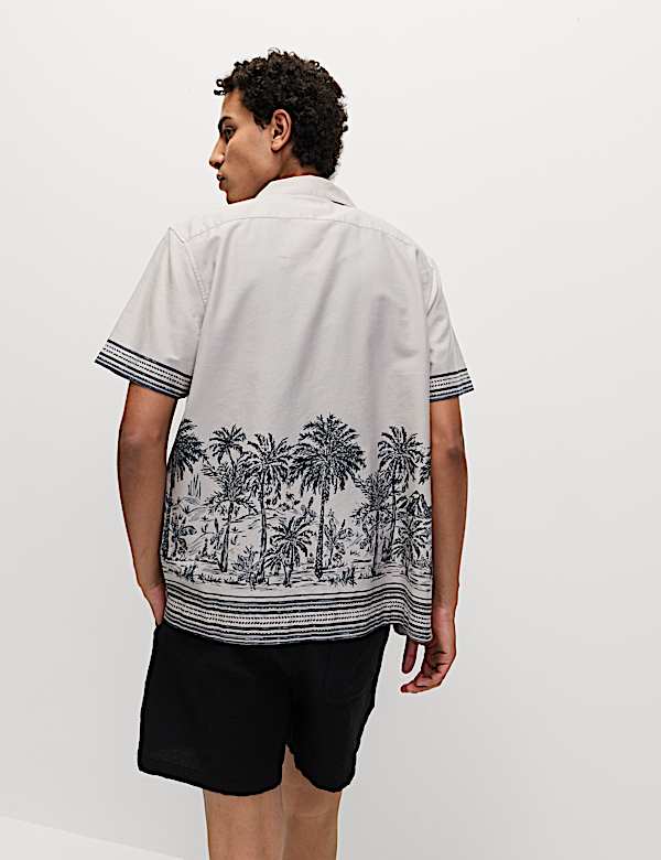 Regular Fit Cotton Blend Short Sleeve Shirt