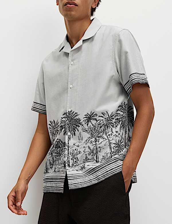 Regular Fit Cotton Blend Short Sleeve Shirt