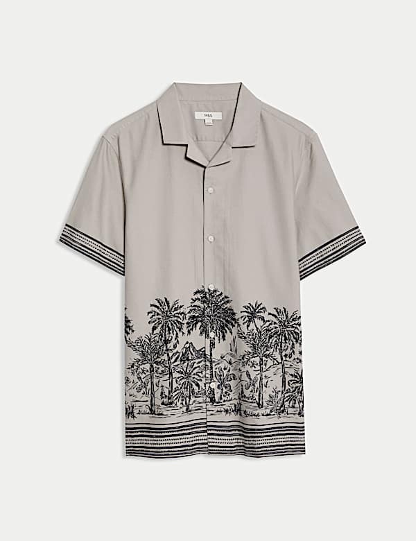 Regular Fit Cotton Blend Short Sleeve Shirt