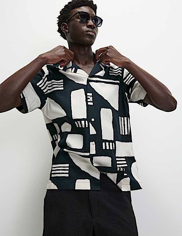 Regular Fit Cotton Blend Short Sleeve Shirt - TW