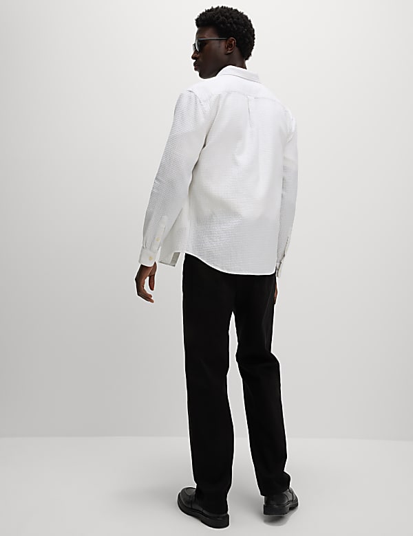 Easy Iron Pure Cotton Textured Shirt
