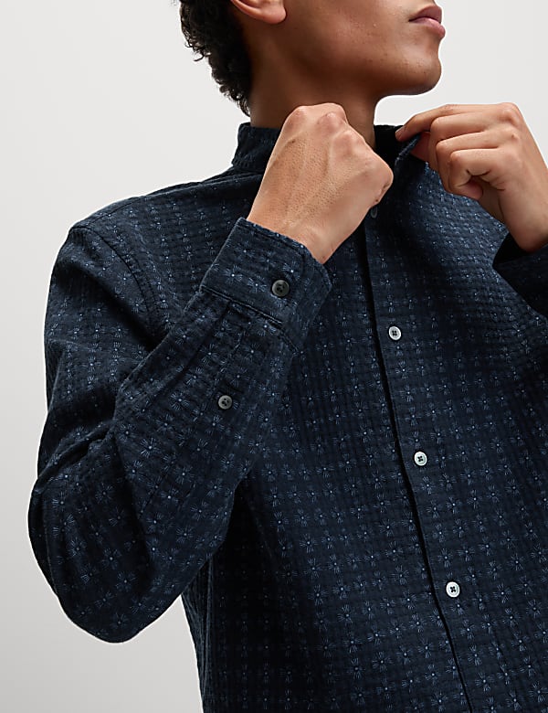 Pure Cotton Geometric Print Shirt