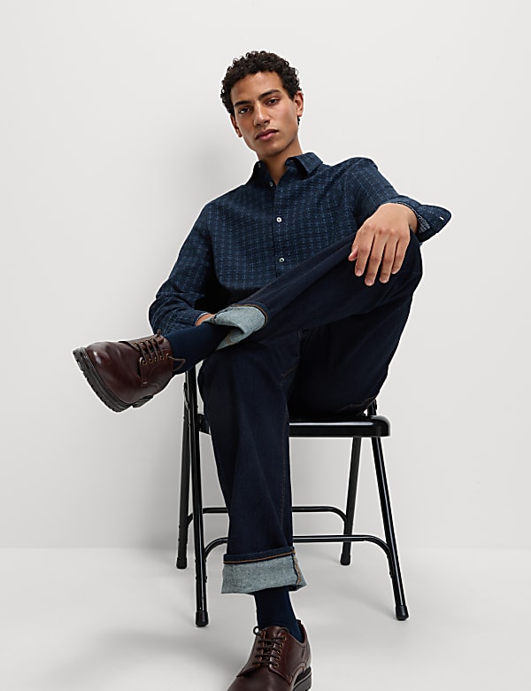 Pure Cotton Geometric Print Shirt